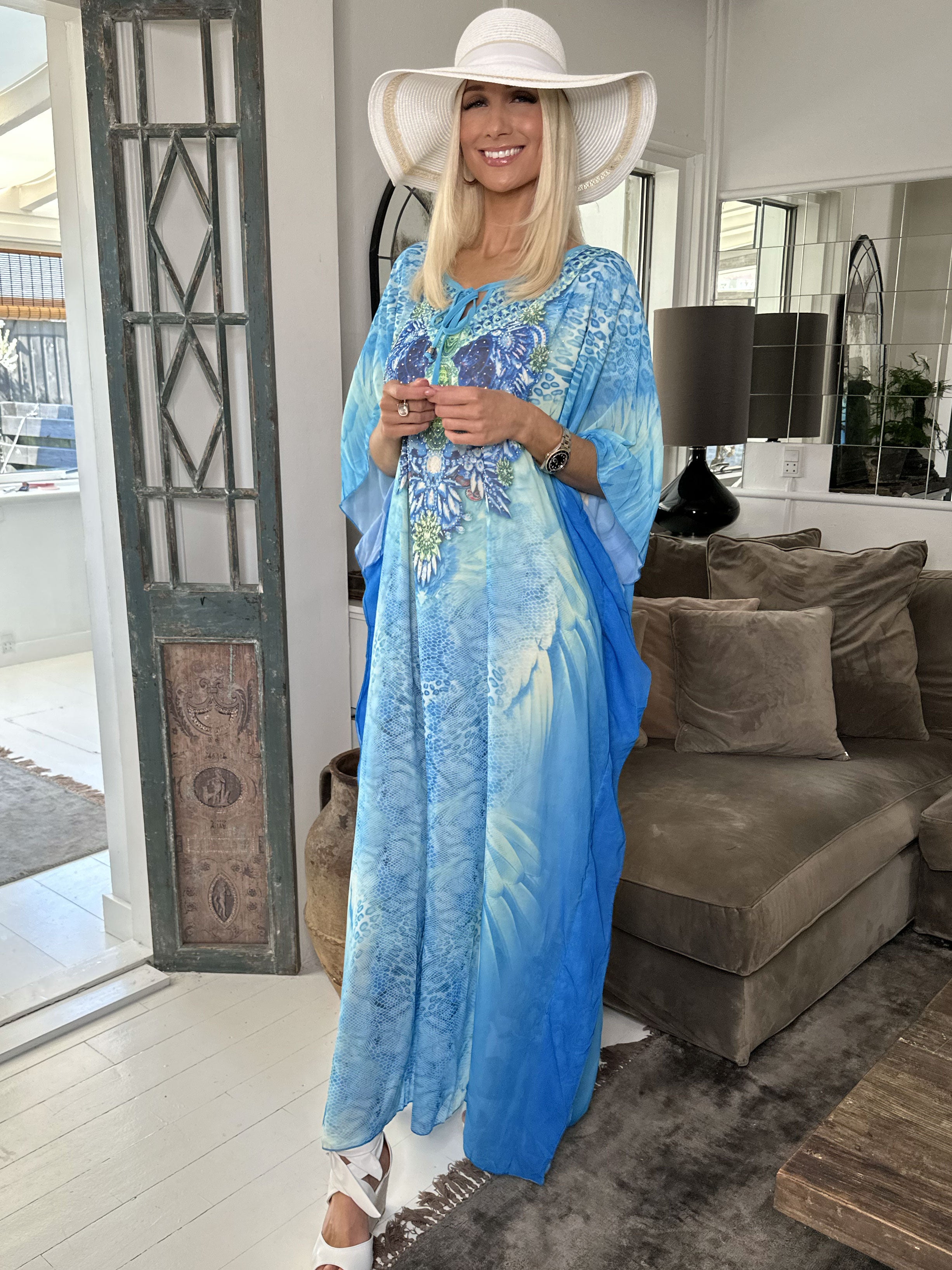 Sasha Snake - Lång tunika med ormmönster och strass